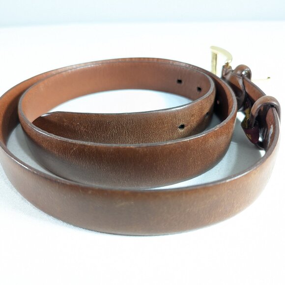 Cole Haan brown leather belt  solid brass buckle size 42 / 105 - Picture 7 of 10